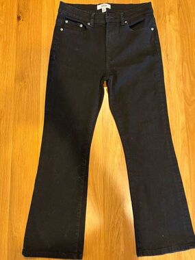 Jason Wu Black Mid Rise Cropped Boot Cut Jeans 10/27